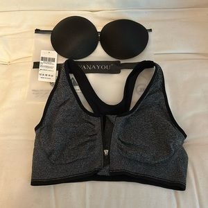 Zip front sports bra